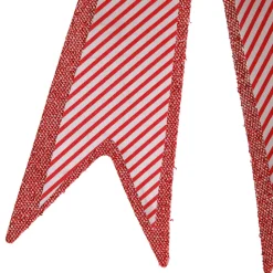 Candy Cane Stripe Christmas Bow with Glitter Edge Best Sale
