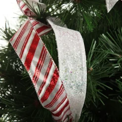 Candy Cane Stripe Deluxe Tree Topper Bow with Streamers Flash Sale