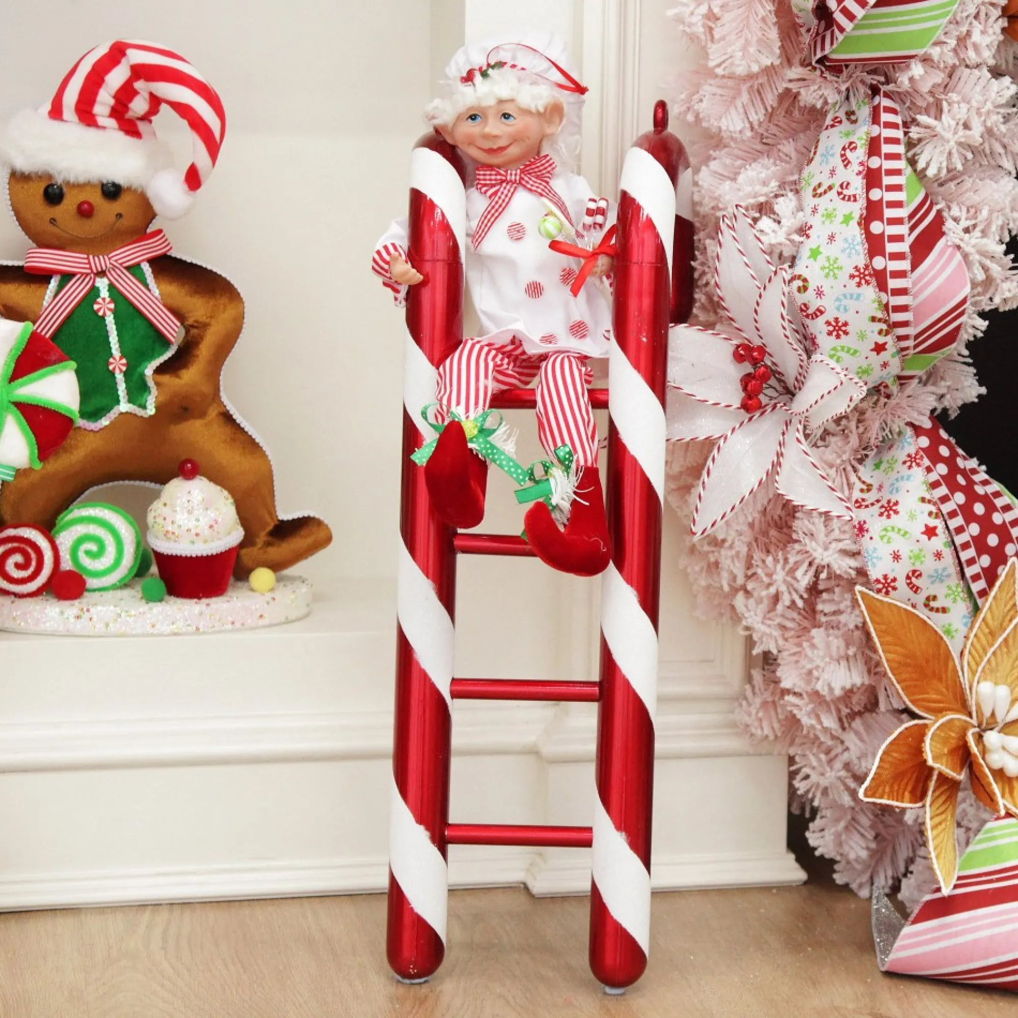 Candy Cane Stripe Ladder Christmas Ornament Discount