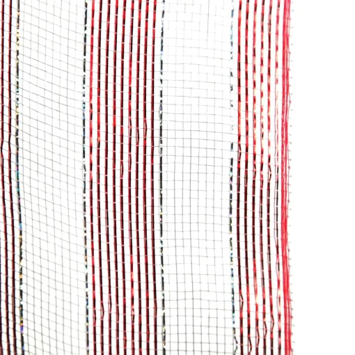 Candy Cane Stripe Metallic Thread Decomesh Roll Outlet