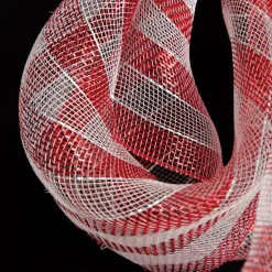 Candy Cane Stripe Metallic Thread Decomesh Roll Outlet