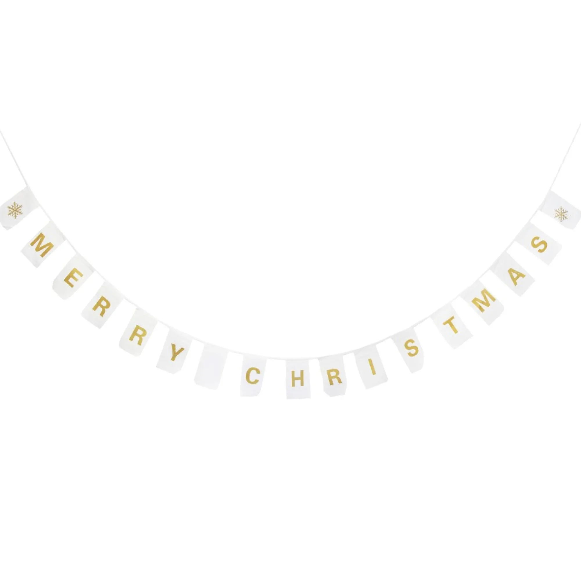 Canvas Gold Merry Christmas Printed Bunting Flash Sale