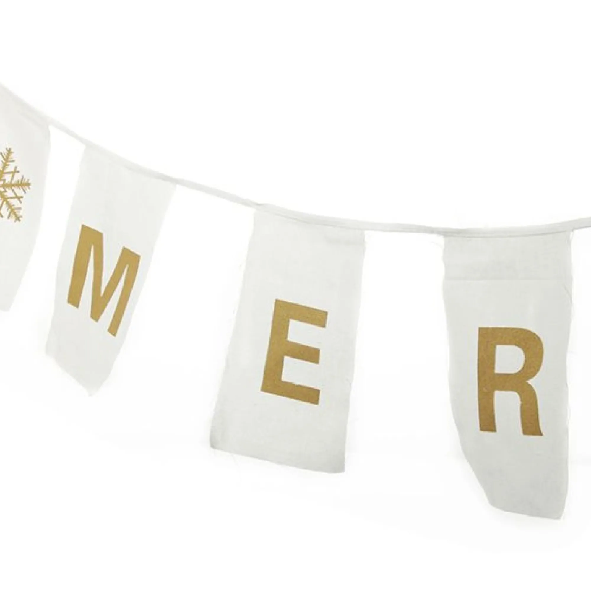 Canvas Gold Merry Christmas Printed Bunting Flash Sale