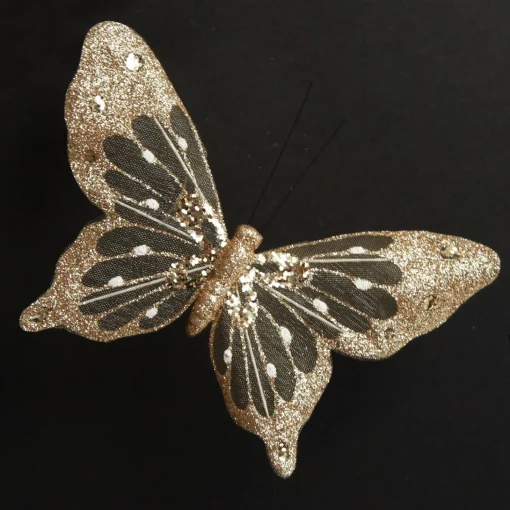 Champagne and Gold Butterfly Clip Outlet