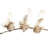 Champagne Bird Clip with Feather Tail - Set of 3 Champagne Bird Clip With Feather Tail - Set Of 3 Best Sale