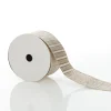Champagne Glitter and Linen Striped Wired Ribbon - 6.5cm Cheap
