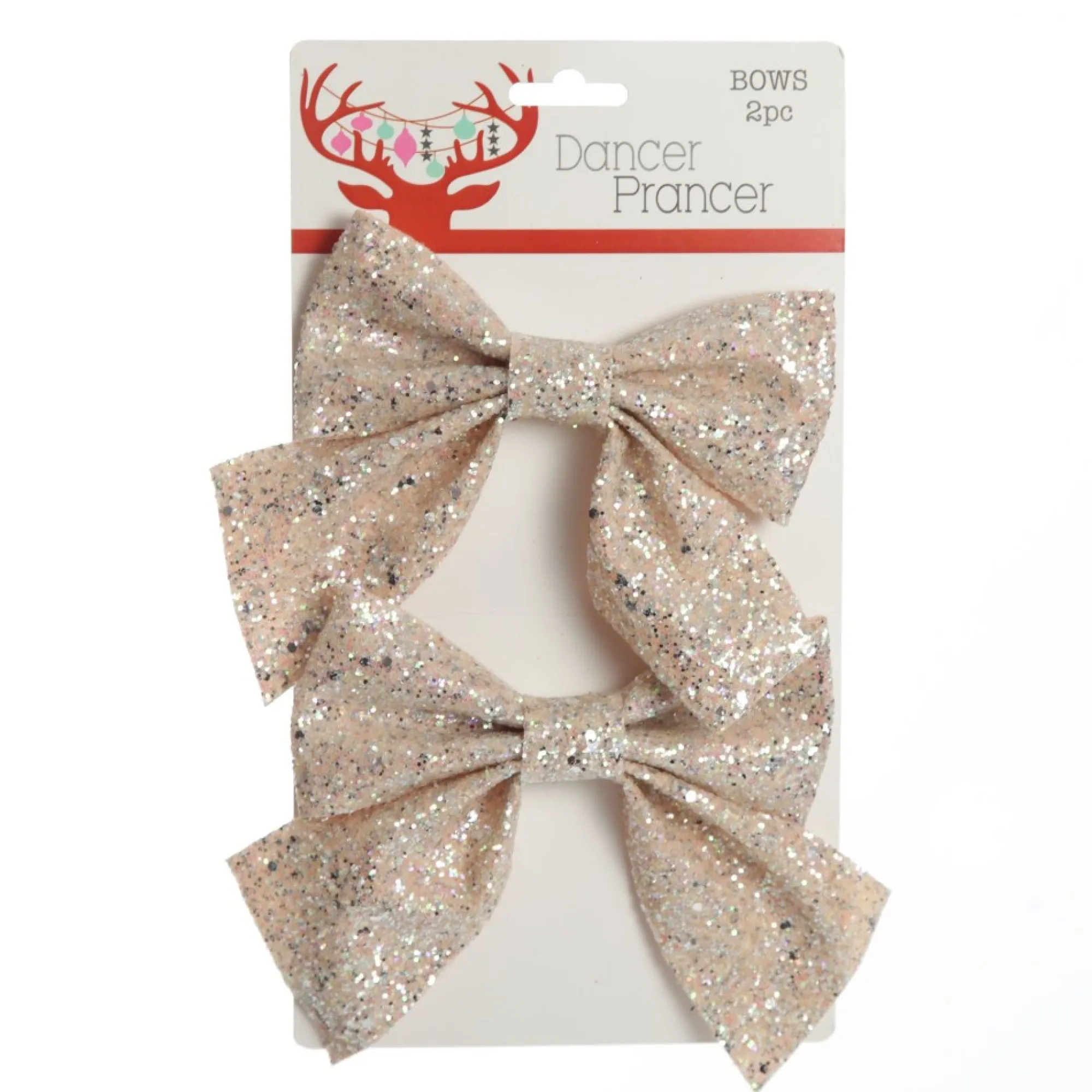 Champagne Glitter Bow - Set of 2 Outlet