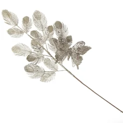 Champagne Glitter Feathers with Butterfly Spray Pick Store