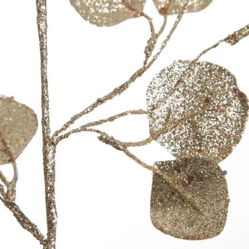 Champagne Glitter Round Leaf Spray Best