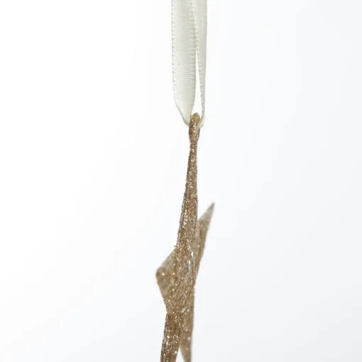 Champagne Glitter Star Tree Decorations - Set of 2 Store