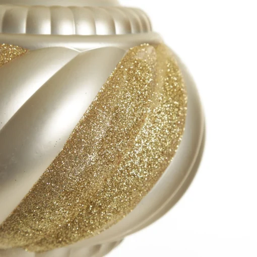 Champagne Glitter Swirl Christmas Onion Bauble Hot