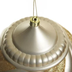 Champagne Glitter Swirl Christmas Onion Bauble Hot