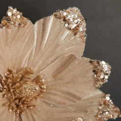 Champagne Magnolia Flower Stem with Glitter Sequin Tips Store