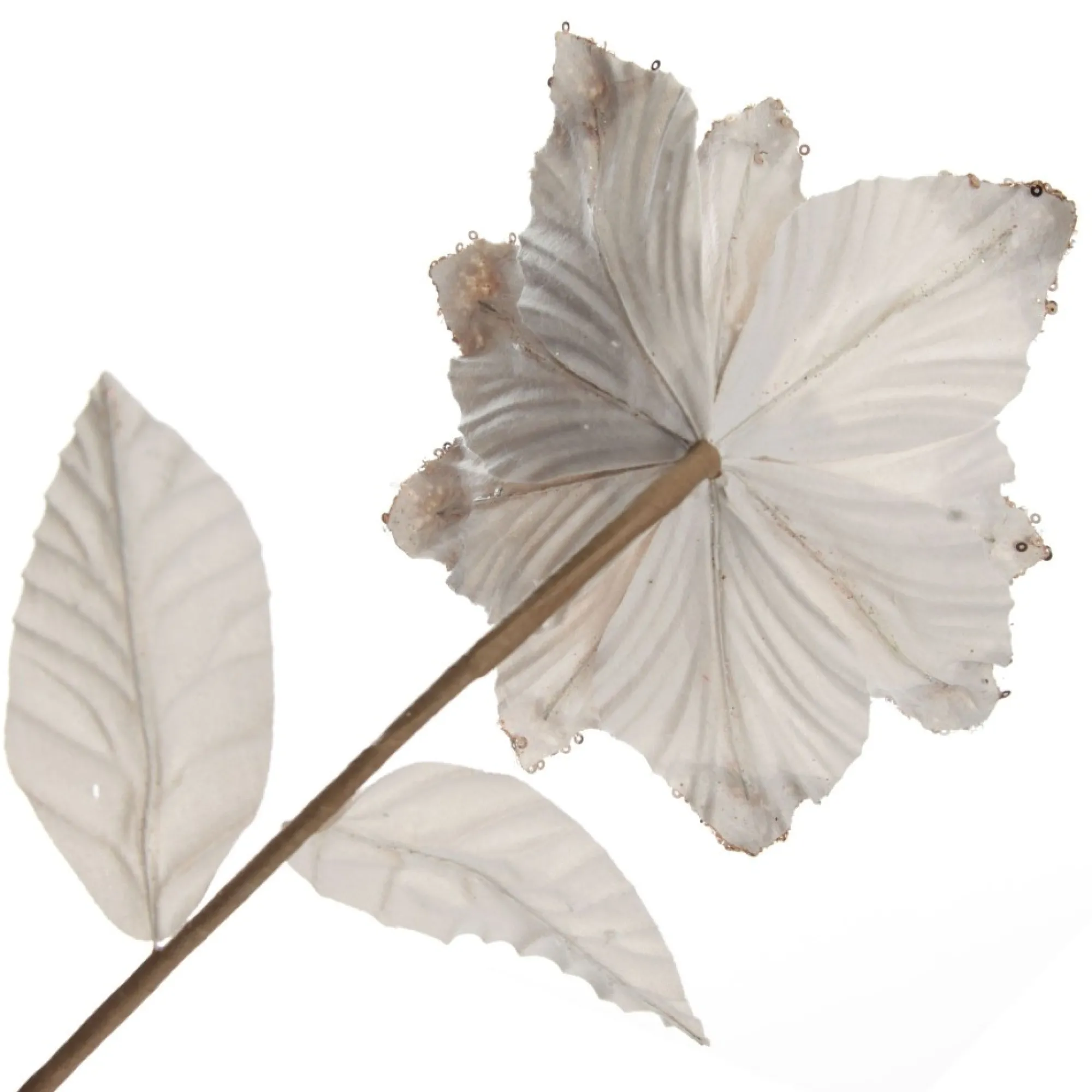 Champagne Magnolia Flower Stem with Glitter Sequin Tips Store