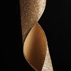 Champagne Sparkle Glitter Ribbon Wired Edge - 6.3cm Discount