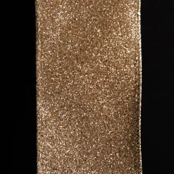 Champagne Sparkle Glitter Ribbon Wired Edge - 6.3cm Discount