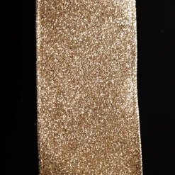 Champagne Sparkle Glitter Ribbon Wired Edge - 6.3cm Discount