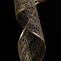 Champagne Spider Mesh Wired Christmas Ribbon Garland Shop