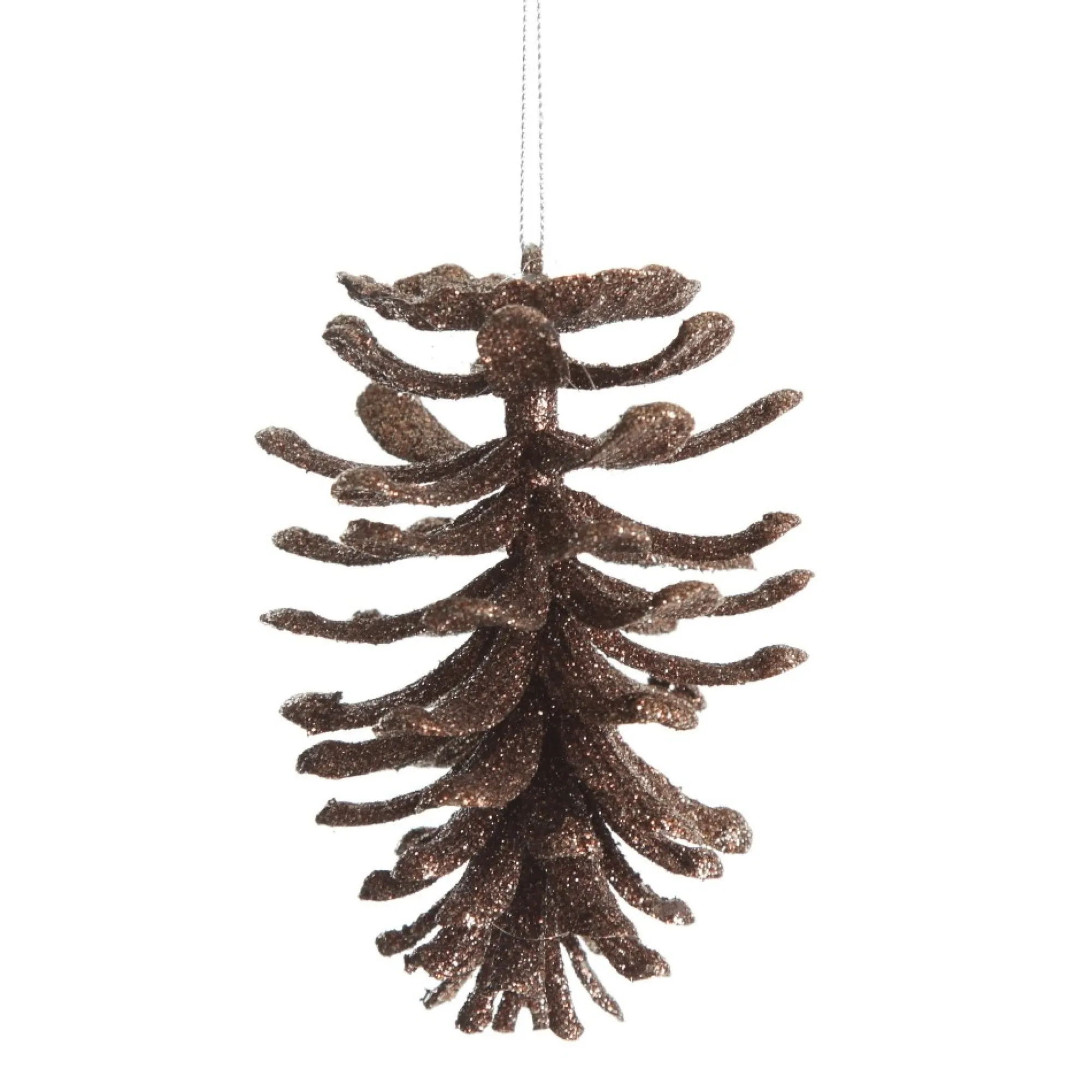 Chocolate Glitter Faux Hanging Pinecone Cheap