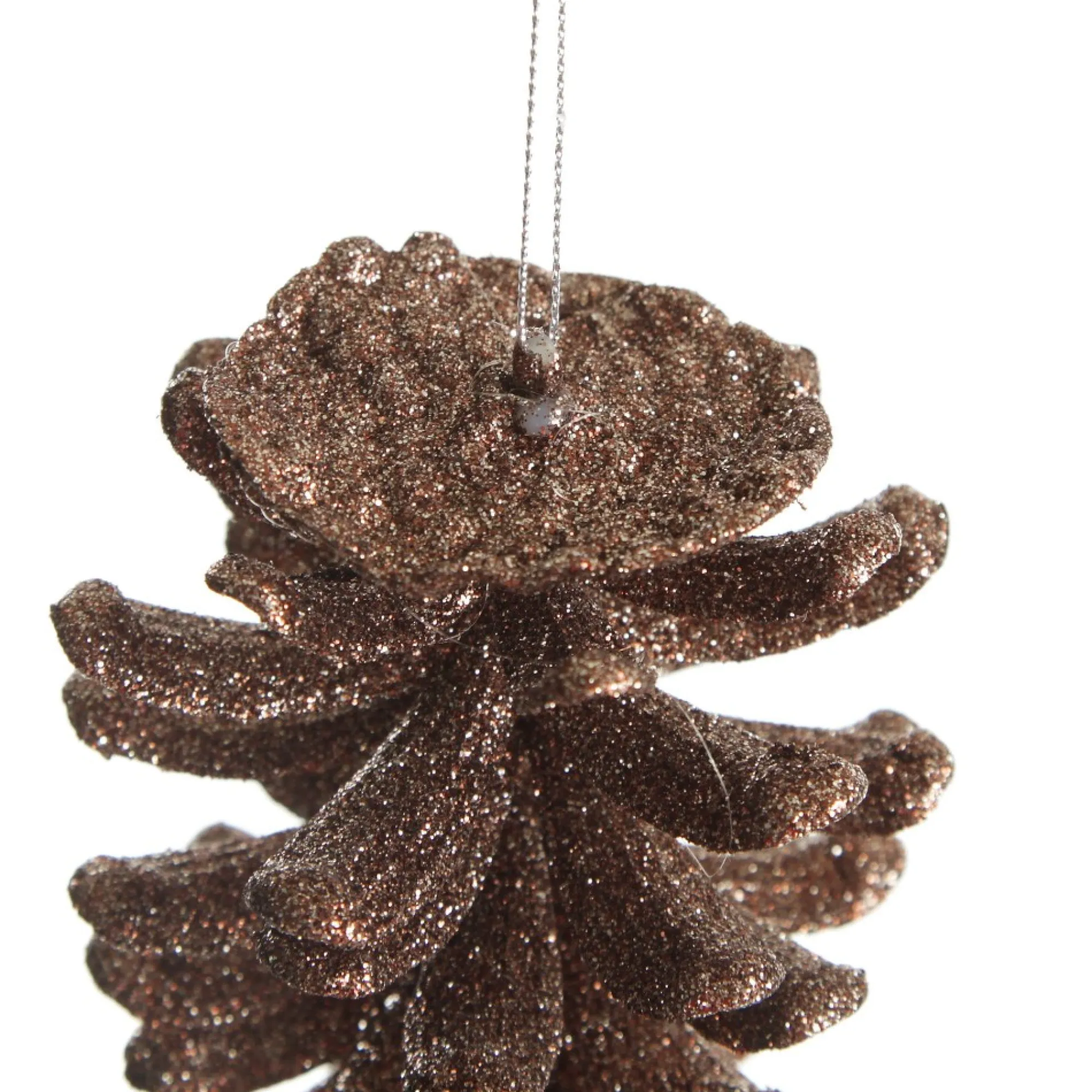 Chocolate Glitter Faux Hanging Pinecone Cheap