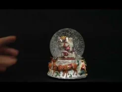 Christmas Musical Snowglobe with Santa and his Reindeers Cheap