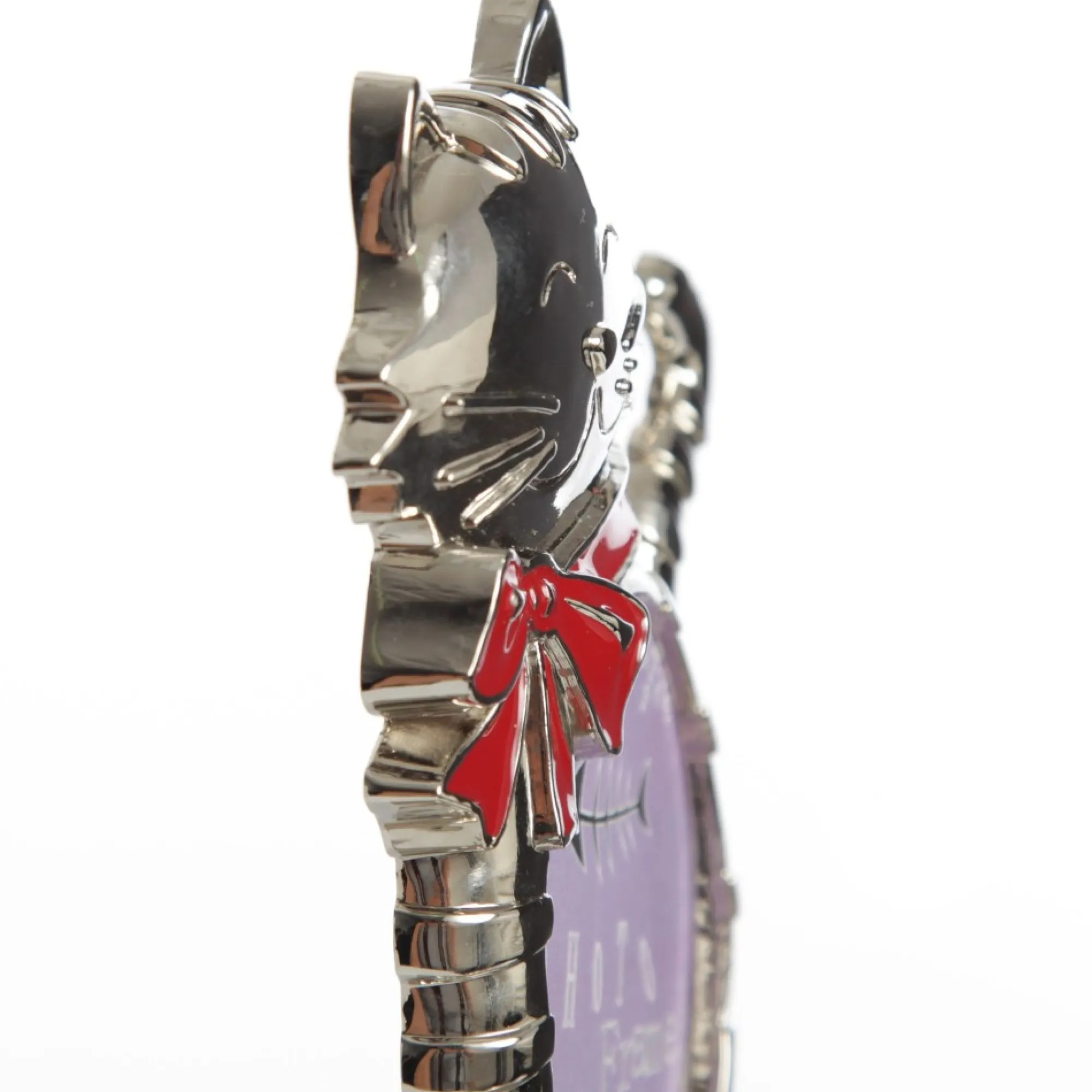 Chrome Cat Christmas Stocking Hanger with Photo Holder Sale