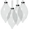 Clear Glass Craft Teardrop Bauble - Set of 4 Clearance