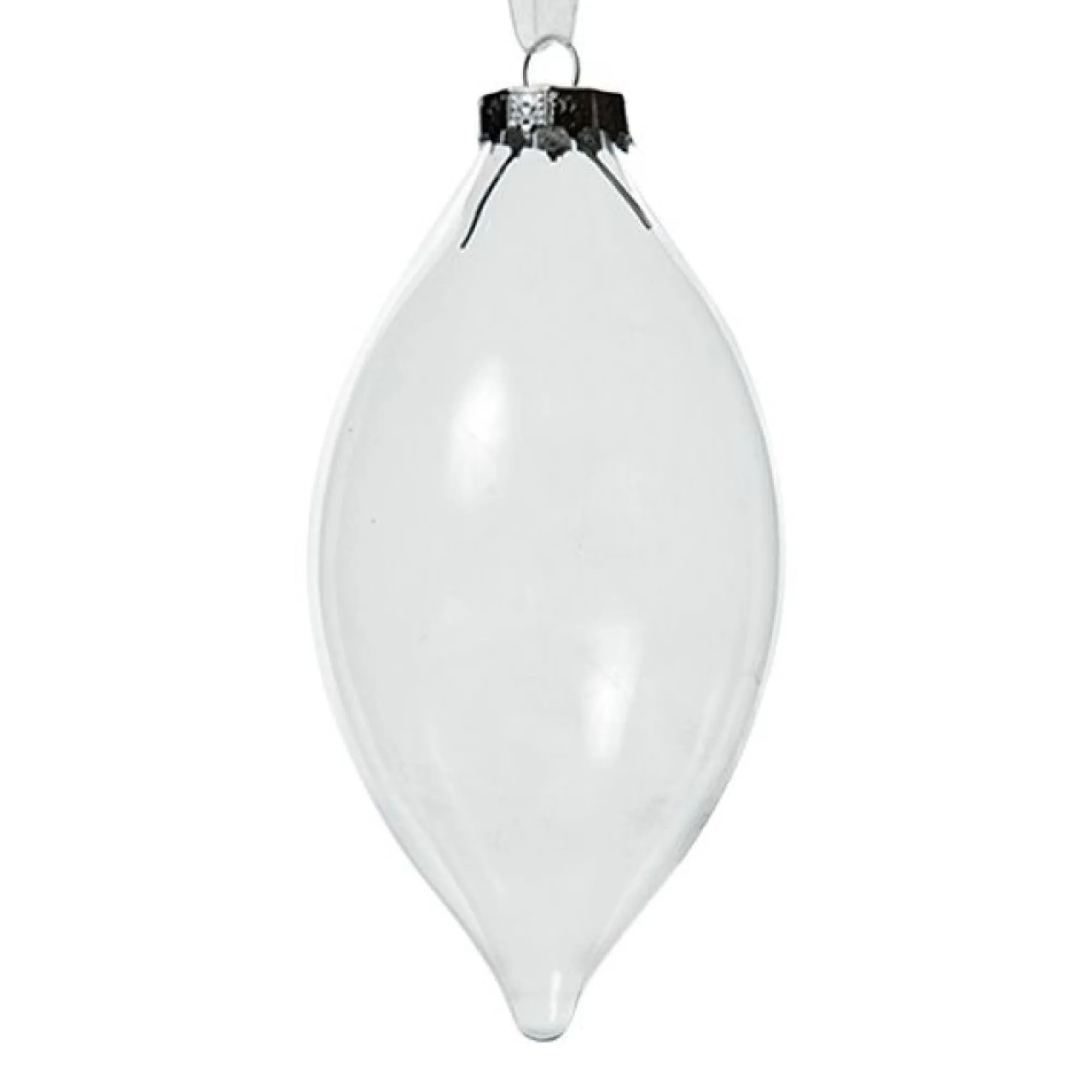 Clear Glass Craft Teardrop Bauble - Set of 4 Clearance
