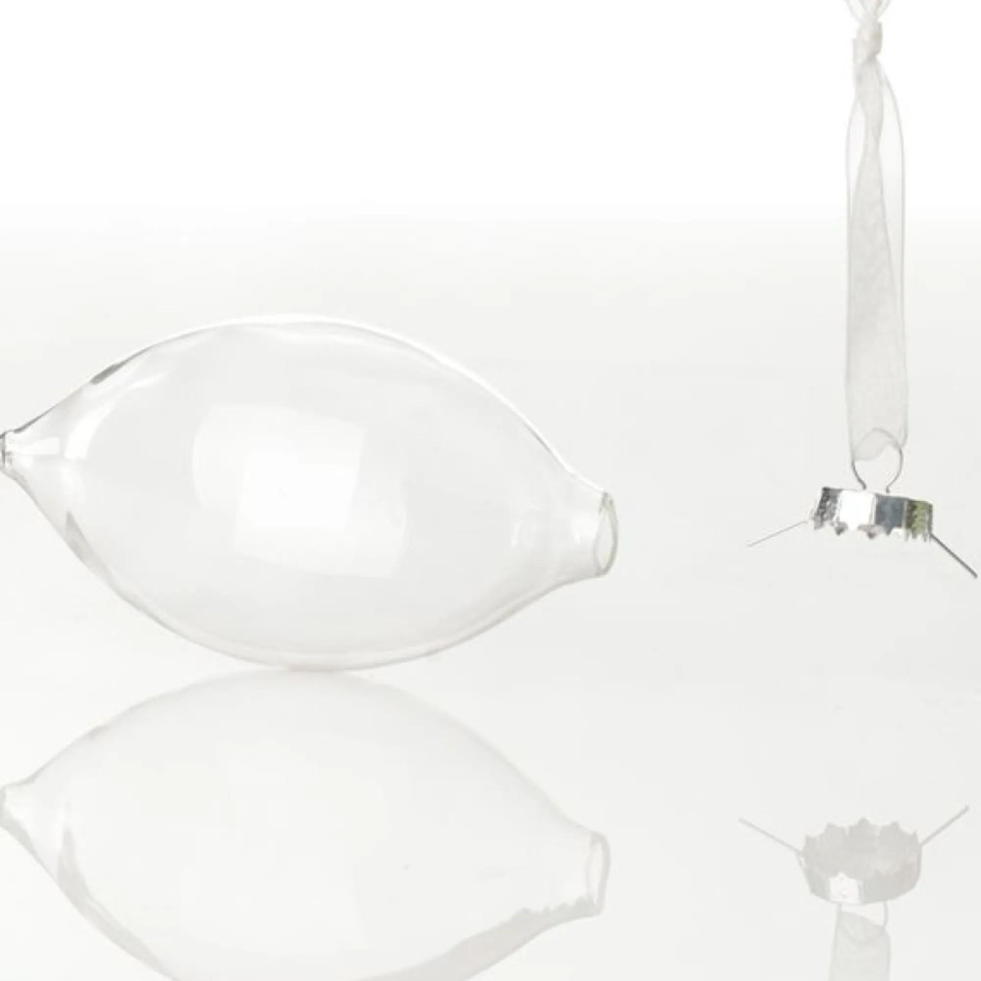 Clear Glass Craft Teardrop Bauble - Set of 4 Clearance