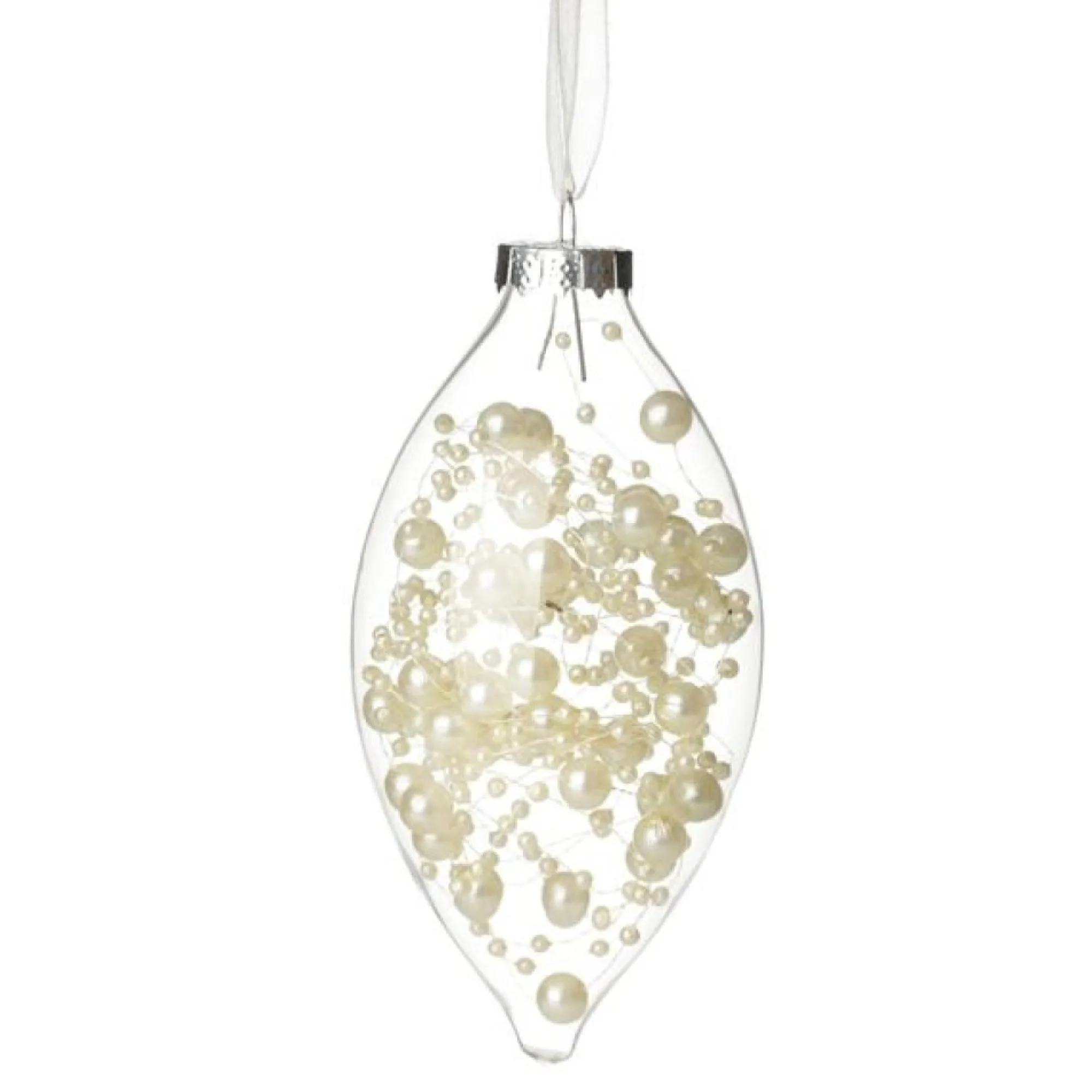 Clear Glass Craft Teardrop Bauble - Set of 4 Clearance
