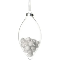 Clear Glass Craft Teardrop Bauble - Set of 4 Clearance