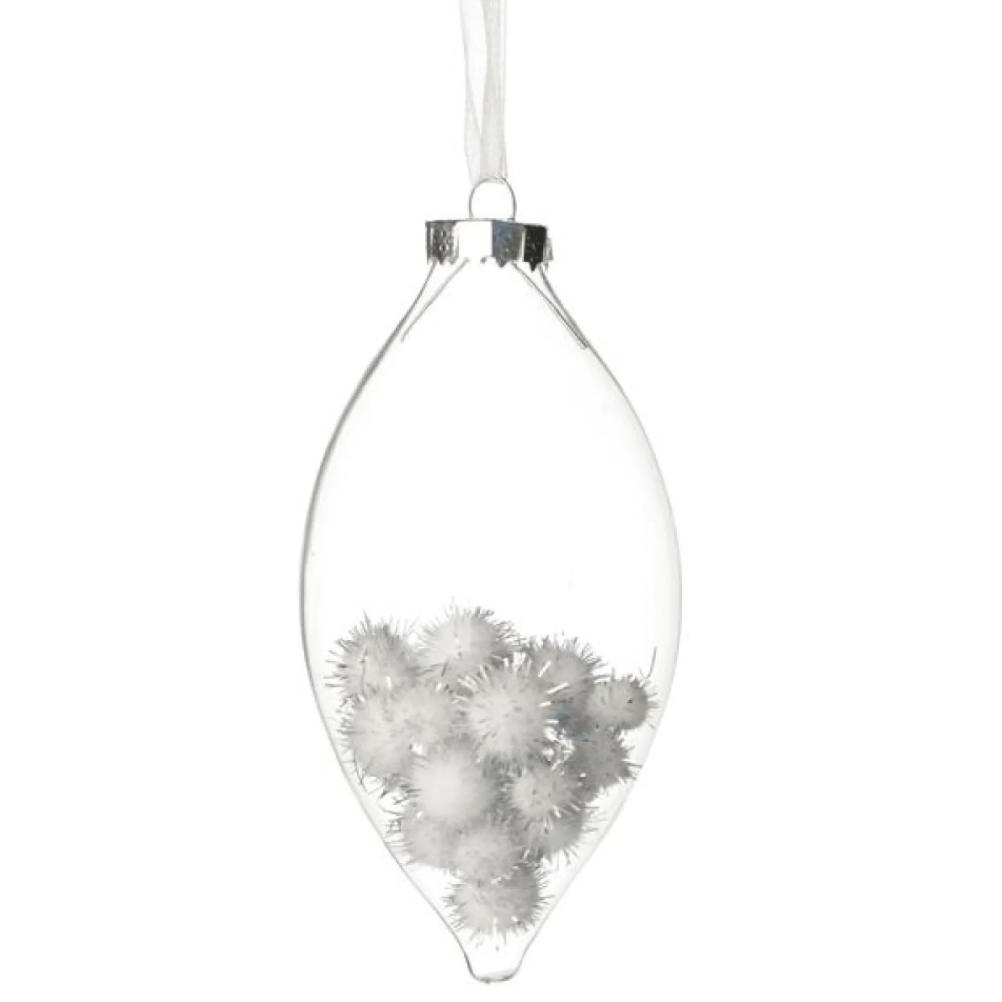 Clear Glass Craft Teardrop Bauble - Set of 4 Clearance