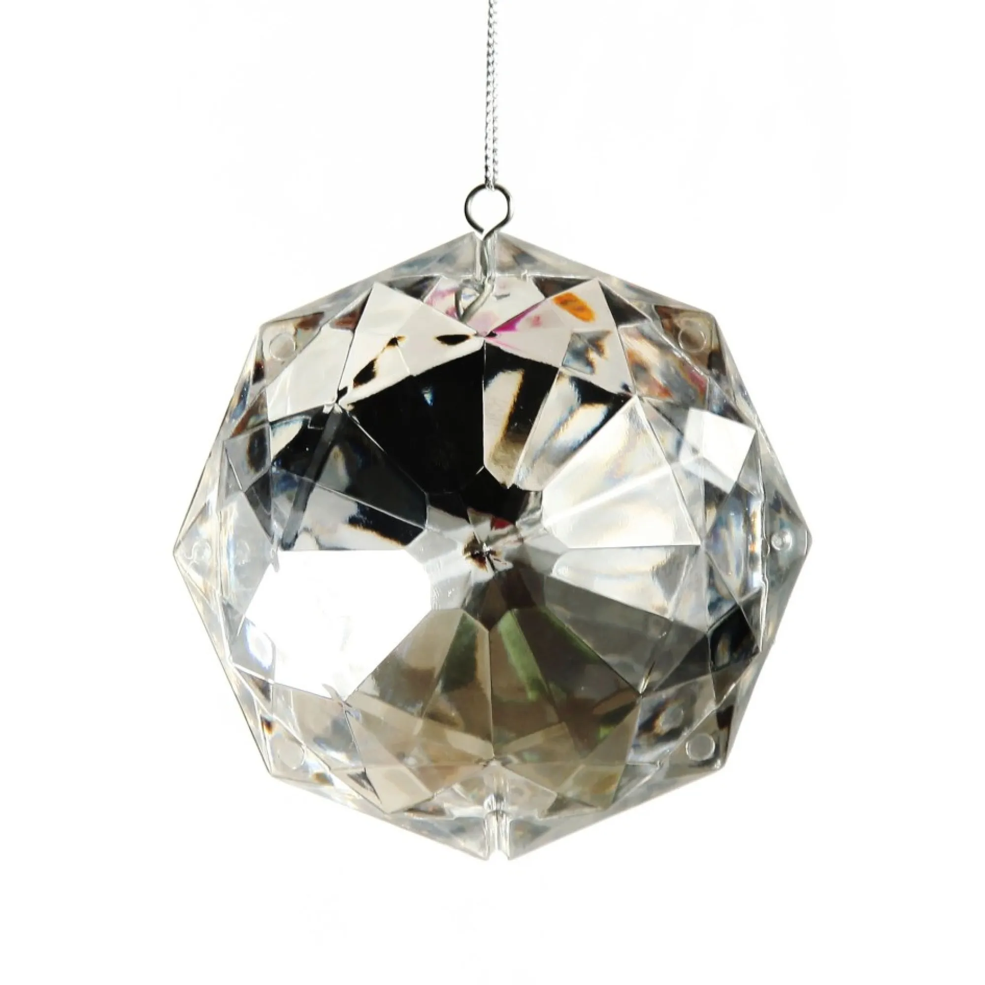Clear Octagonal Cut Gem Christmas Hanging Decoration Cheap