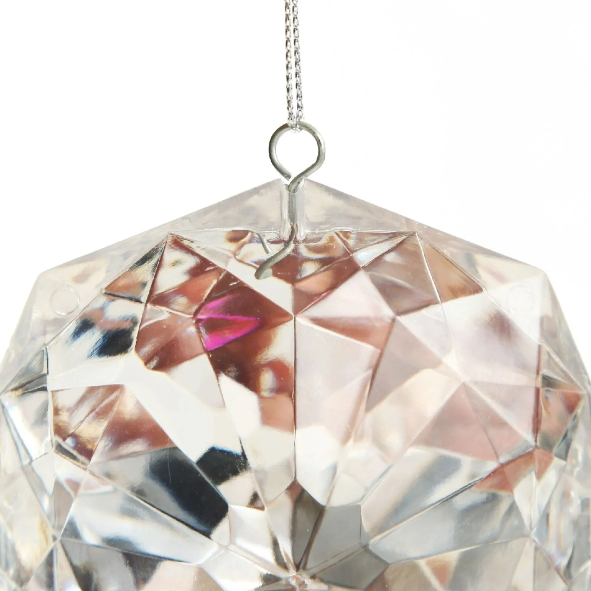 Clear Octagonal Cut Gem Christmas Hanging Decoration Cheap