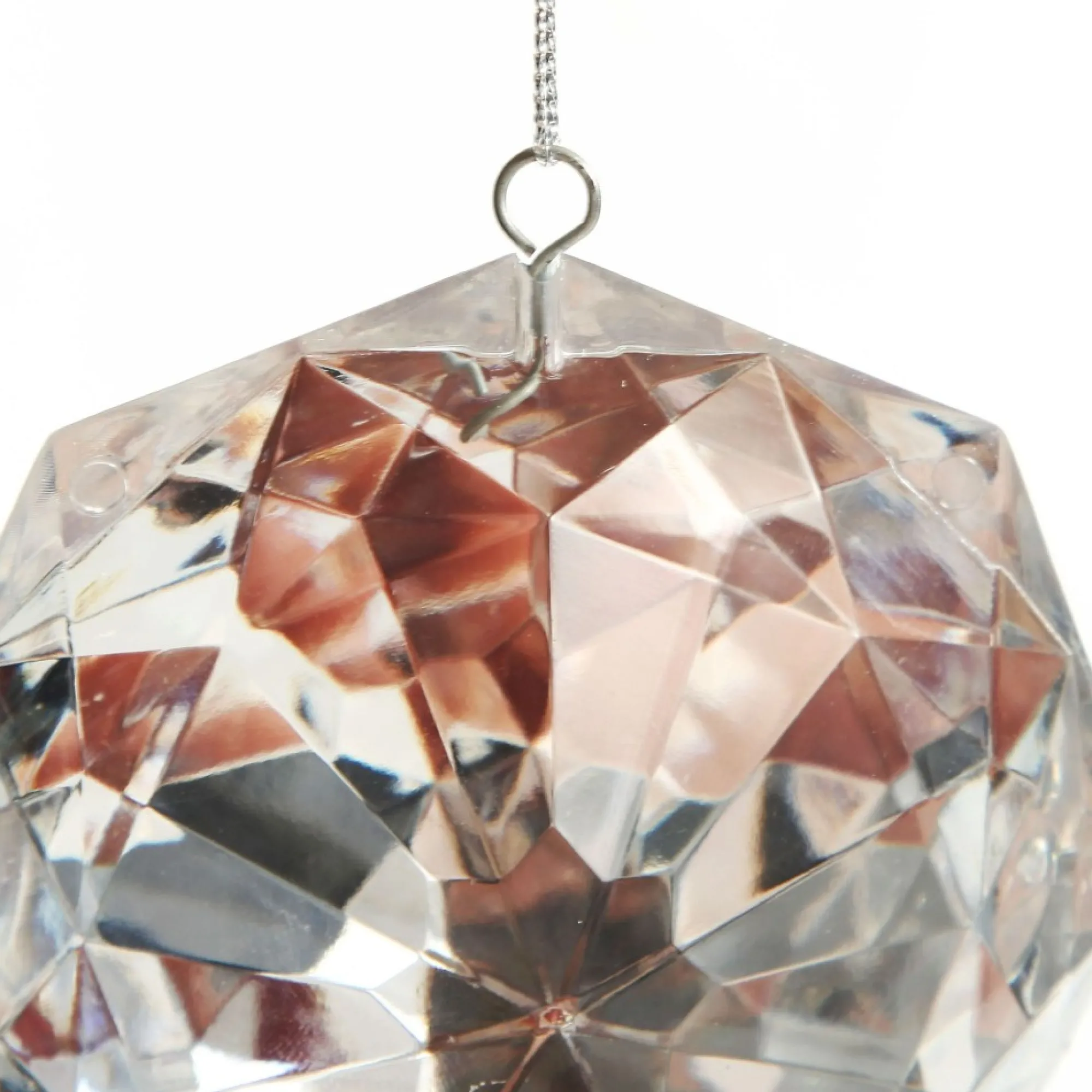 Clear Octagonal Cut Gem Christmas Hanging Decoration Cheap