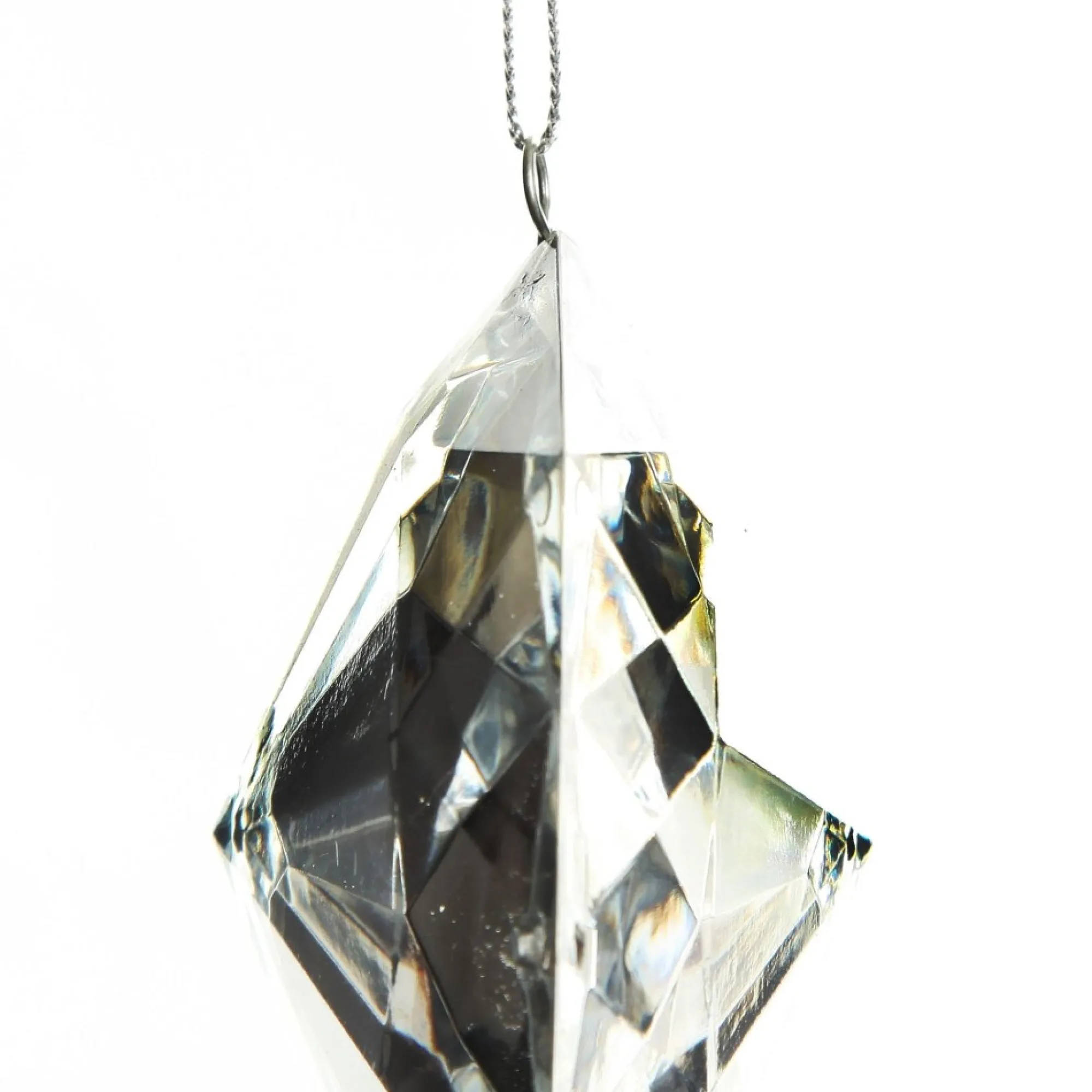 Clear Octagonal Cut Gem Christmas Hanging Decoration Cheap