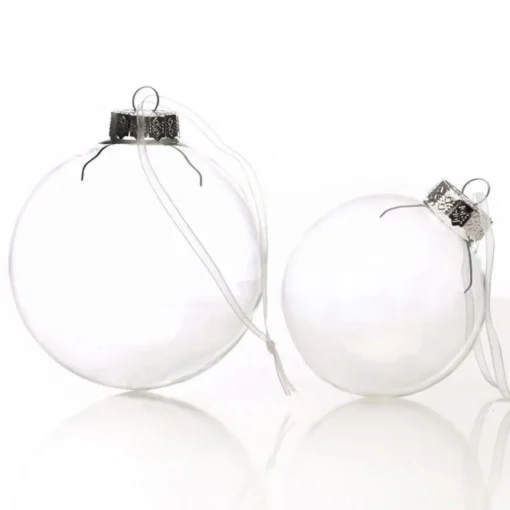 10cm Clear Glass Craft Bauble - Set of 4 Hot