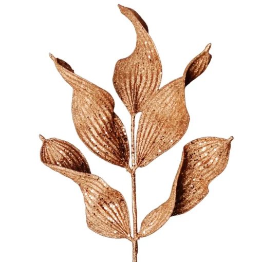 Copper Blush Curved Leaf Glitter Spray Shop