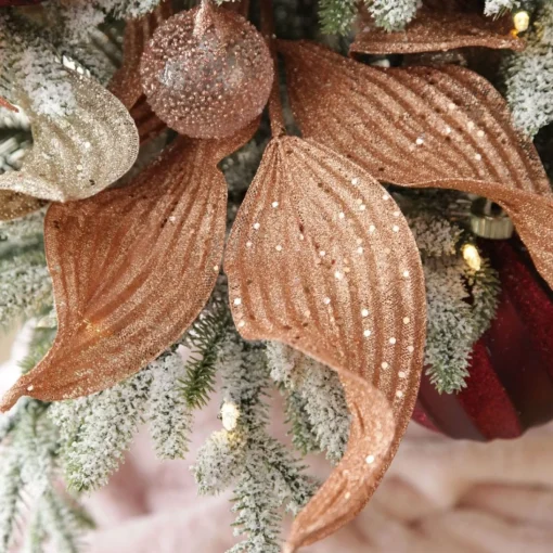 Copper Blush Curved Leaf Glitter Spray Shop