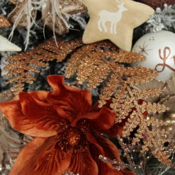 Copper Glitter Fern Spray New