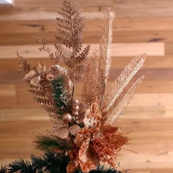 Copper Glitter Fern Spray New