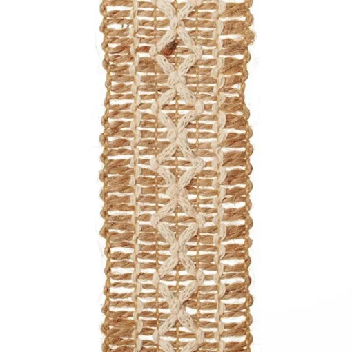 Cream and Natural Jute Decorative Braid Ribbon - Design B Cheap