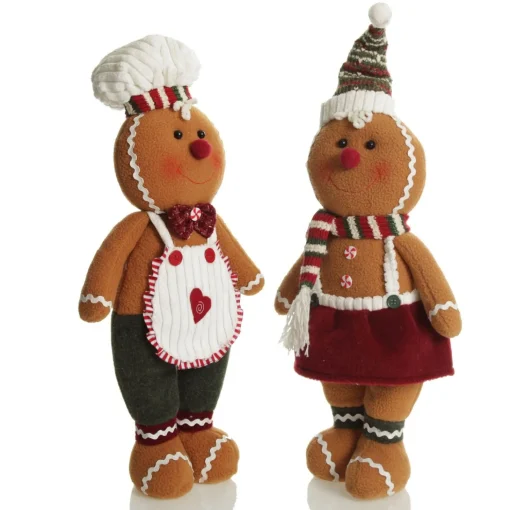 Cuddly Plush Standing Boy Gingerbread Christmas Ornament Best
