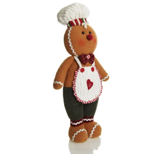 Cuddly Plush Standing Boy Gingerbread Christmas Ornament Best