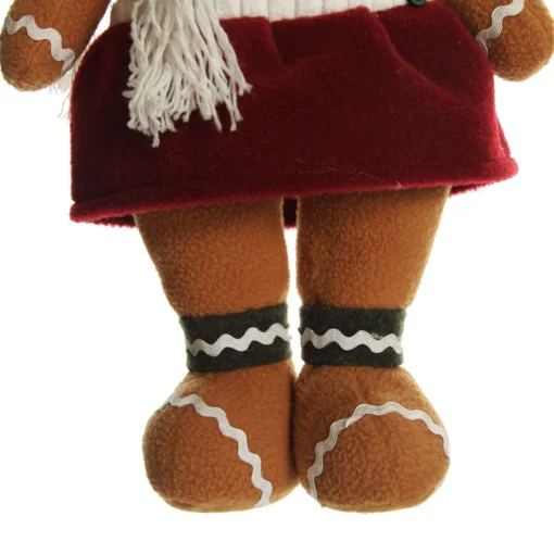 Cuddly Plush Standing Girl Gingerbread Christmas Ornament Best Sale