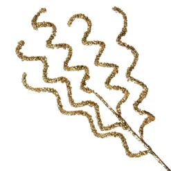 Curly Gold Beaded Glitter Pick New