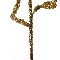 Curly Gold Beaded Glitter Pick New