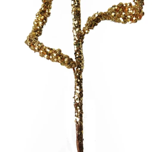 Curly Gold Beaded Glitter Pick New