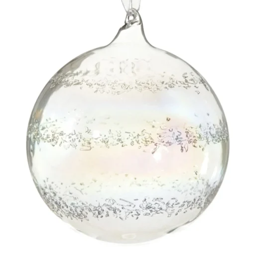 Customised Large Clear Glass Logo Decal Bauble Hot