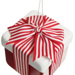 Cute Red and White Hanging Gift Box Christmas Decoration Cheap